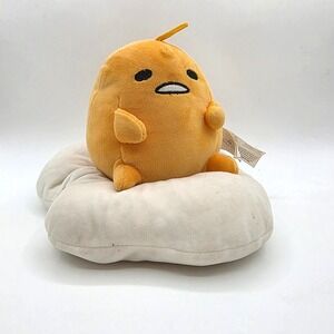 Sanrio Gudetama The Lazy Egg 10" Plush Yellow Sitting on Egg White Fiesta